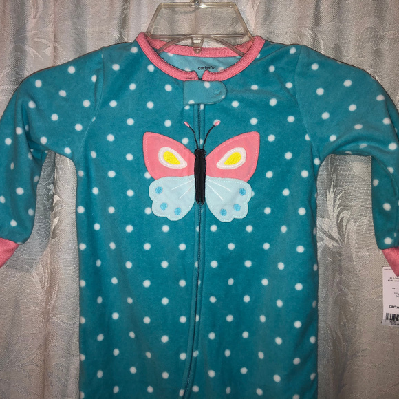 3/$10 kids carters 1 pc fleece pj blue 24 month - Picture 2 of 7